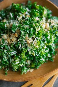 Fresh, flavorful, and totally tasty, this simple Lemon Parmesan Kale Salad is a breeze to toss together and ready in under 15 minutes!