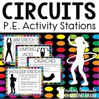 P.E. Circuits {Exercise Activity Stations} by Making Lemonade in Second Grade | Teachers Pay Teachers