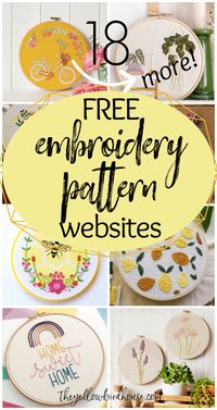 18 More Websites with Free Embroidery Patterns - The Yellow Birdhouse