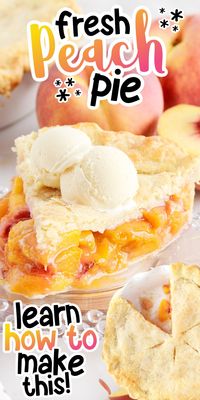 This fresh peach pie recipe is so easy to make. You'll be using pantry staples, store bought pie crusts, and will pile in the fresh peach pie filling that is homemade, but perfectly sweet! No need to make the filling in a saucepan, it creates its on filling while baking. 