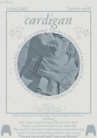 Cardigan- poster- folklore- Taylor swift- music poster