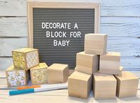 Welcome to Books On Blocks, where we offer a wonderful activity idea for your upcoming baby shower! Let your guests get creative and decorate their own baby blocks, creating cherished keepsakes for both the baby and mommy-to-be! In this order, you'll receive:     Ten wooden blocks perfect for decorating. Each block measures 2 inches and fits easily in the palm of a toddler's hand.  Please note: This listing is for the blocks only. Papers, podges, and brushes are not included. Our blocks are craf