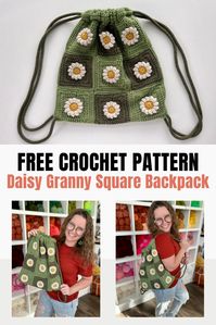 Learn how to make a fun crochet daisy granny square backpack by following this free crochet pattern for beginners. Includes full video tutorial.