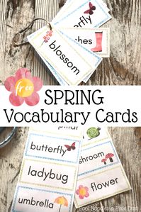 Spring Vocabulary Word Cards - Pool Noodles & Pixie Dust