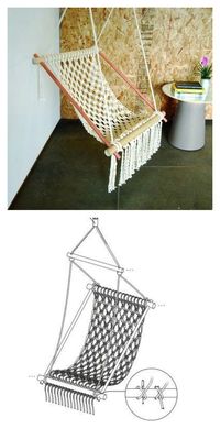 DIY Hanging Macrame Chair #diyproject #macrame