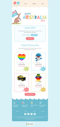 Create professional, responsive emails fast with no coding skills. Follow us on Pinterest for more inspiration and tips. 🤗 #australiaday #stripoemail #emailnewsletter #emailtemplate #emaildesign #emailmarketing