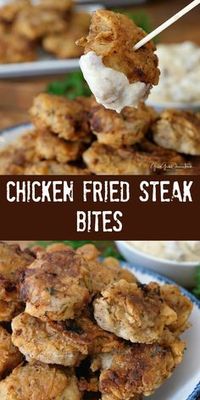 These chicken fried steak bites are delicious bite-sized bits of deliciousness and comfort food at it's best!