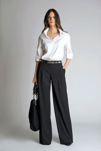 black wide leg pants