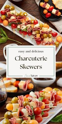 These Charcuterie Skewers assemble your favorite meats, cheeses, and olives in a fun, portable form. Perfect for parties or picnics, they're a no-mess way to enjoy the flavors of a traditional charcuterie board.