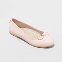 Dress up your little one in cute style in these Diana Slip-On Ballet Flats from Cat & Jack™. These slip-on ballet flats feature a soft upper, and they're designed with a memory foam insole for extra cushioning and comfy walking. Featuring a closed-toe design, these medium-width ballet flats feature a front bow on a solid upper for added flair. Help them pair these with various dresses for cute styling.   Cat & Jack™: Classics with an imagination of their own.