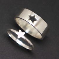 "Star Wedding and Engagement Ring. You will get a set of 2 rings or 1 ring of your choice. Please write your size at the personalize section. Base Material: 925 Sterling Silver Men Ring Depth: 7mm Women Ring Depth: 5mm Metal Stamped: 925 Thickness: 1.5mm Ring Size: We can make from US 4 - 14. We accept half-size. Please state after order. SPECIAL ANNOUNCEMENT 1. Please visit https://www.etsy.com/shop/yhtanaff for more designs. 2. Subscribe our newsletter to receive a Coupon Code for 10% discount