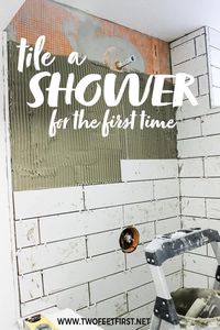 Are you debating on tiling your shower? See my experience tiling a shower for the first time plus there are lots of tips!