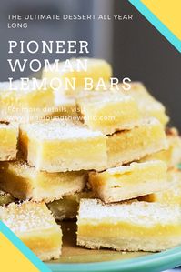 If you are looking for a delicious recipe that has a bite tart of lemon, these Pioneer Woman Lemon Bars are what you’re looking for.In the past, I have made Ina Garten’s lemon bars. They are delicious as well, but the Pioneer Woman Lemon bars have a thinner cookie bottom and the lemon is more tart.