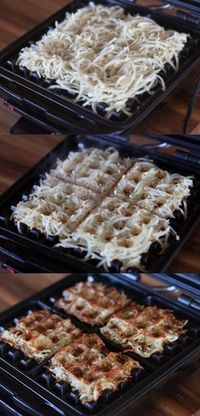 Make crispy hashbrowns in a waffle iron. | 25 Easy Breakfast Hacks To Make Your Morning Brighter