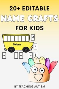 Editable Name Crafts for Kids - Teaching Autism