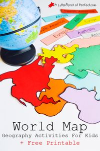 World Map Geography Activities For Kids Free Printable