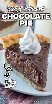 This Old Fashioned Chocolate Pie from New South Charm is a rich, creamy, chocolate dream. It’s made from scratch with only seven ingredients and ready in just minutes. This will quickly be added to the list of your favorite recipes. Try this easy recipe this week