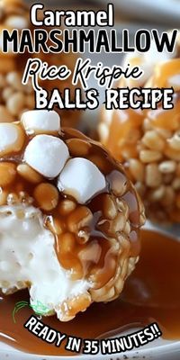 Caramel Marshmallow Rice Krispie Balls