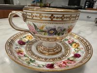 Hicks Meigh Hand Painted Porcelain PinkGold Tea Cup Saucer C.1820-1830 Old Paris  | eBay