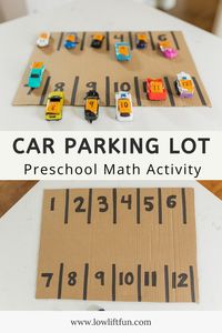 Low Lift Fun | Looking for a FUN math activity for preschoolers?! You will love this low prep activity for 2 year olds and 3 year olds at home!   Tap for details to set up this fun DIY kids activity for hands-on learning with toddlers and preschoolers!!