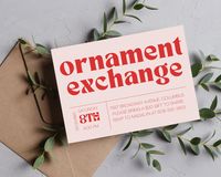 "Ornament Exchange Printable Invitation Personalize this DIY ornament exchange Invitation for your next Holiday party! Purchase, edit, and print within minutes with Canva!  Simple, easy to use platform - Editable text to change address and other important information. Please note that the graphics cannot be edited. You will not receive anything in the mail. Nothing physical will be shipped. | WHAT'S INCLUDED | * Editable Ornament Exchange Invitation 5 x 7in * A PDF with instructions  | HOW IT WORKS | 1. After purchasing, a screen will come up saying \"View your files\". You can download the instructions with a link to your template. After creating a FREE Canva account, you'll be able to access your purchased item.  2. Edit your template, save, and download the file in your preferred format