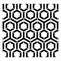 "Radiating Hexagon Stencil - A stencil by the artists at StudioR12! Actual Cut Out Size of Artwork: STCL5832_1: 5.50\" x 5.25\" - (6\" x 6\") STCL5832_2: 8.50\" x 8.13\" - (9\" x 9\") STCL5832_3: 11.00\" x 10.5\" - (12\" x 12\") STCL5832_4: 14.00\" x 13.50\" - (15\" x 15\") STCL5832_5: 17.00\" x 16.25\" - (18\" x 18\") Easy to use & reuse - quick, perfect letters & designs every time! From crafts to cakes, walls to weddings - elevate your creative potential with stencils! Layer, emboss,