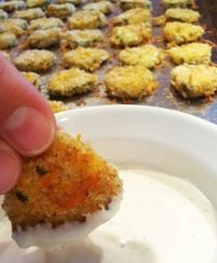 Baked fried pickles.