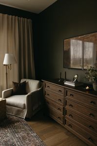 Master Bedroom–Rocky Acres is a European inspired farmhouse designed by Era Design House. All photos are our own work. Photographed by @LaurenKonrad