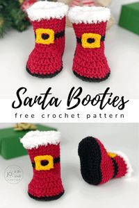 Christmas Baby Booties Crochet Pattern | Jo to the World Creations