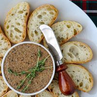 Mushroom Pâté. A two for one, versatile recipe for a rich earthy mushroom & pecan pâté that you can pair with seared scallops as an elevated hors d'oeuvre.