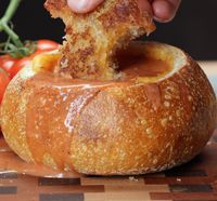 Grilled Cheese With Tomato Soup Bread Bowl