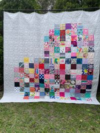 "PLEASE SEE RESERVATION SECTION OF MY SHOP TO PURCHASE YOUR DELIVERY DATE Custom Memory Baby Clothes Quilt with a Heart ❤️ shaped Layout ----------------------------- Minimum Requirements Wall Hanging 36x36\" 45 outfits Sm Throw 45x45\" 55 outfits Med Throw 54x54\" 70 outfits Lrg Throw 72x72\" 90 outfits Queen/Full 90x90\" 90 outfits ------------------------------ Want to use your baby clothes in a quilt? Have you been saving your baby clothing and outfits from the first year to make a keepsake