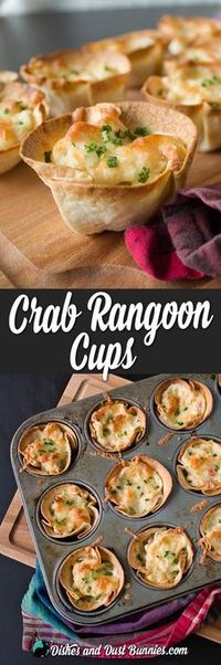 Crab Rangoon Cups from http://dishesanddustbunnies.com