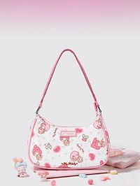 Bag only: A shoulder bag. Set 1: A shoulder bag + a My Melody keychain. Bag Details:Divided Interior / Zip Closure Size Free Size Height 17 Length 24.5 Depth 6