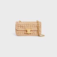 CHAIN SHOULDER BAG TRIOMPHE in RAFFIA - Natural | CELINE