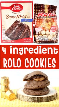 Rolo Cookies Recipe! {Just 4 Ingredients} - The Frugal Girls