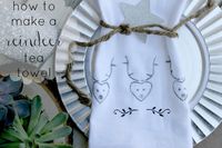 DIY reindeer tea towel #Christmas #Crafts