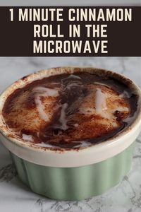 Super moist and gooey cinnamon roll in a mug that you can make in less than a minute and bake for a minute in the microwave. Super Delicious and Satisfying!