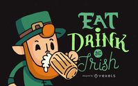 It's St. Patrick's Day and we all know what that means: Drinking tons of Beer! Check out this cool dinking leprechaun design with the text: Eat, Drink and BE IRISH!