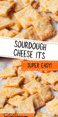 Sourdough bakers will love these super easy sourdough cheese it crackers! They are a simple sourdough cheddar cracker recipe that are loaded with crunch and cheesy goodness. These homemade crackers are super easy to make with sourdough discard.