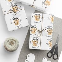 Personalized Golden Retriever Graduation Wrapping Paper, Custom Graduation Wrapping Paper with name, Personalized Graduation Gift Wrap, 2024 by VegetableLane on Etsy