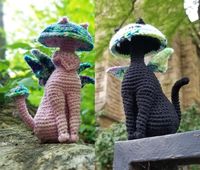 Kitty Cap Mushroom Fae Fantasy Amigurumi Crochet Cat Fairy - Etsy