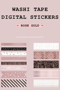 Make you Instagram posts and stories stand out with these 56 ROSE GOLD washi tape clipart stickers! Can also be used for: digital journaling, digital planners, Procreate, and more! | instagram overlay stickers