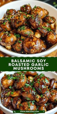 Add a savory twist to your dinner with these Balsamic Soy Roasted Garlic Mushrooms! Roasted to tender perfection, they’re packed with rich, garlicky flavor in every bite.