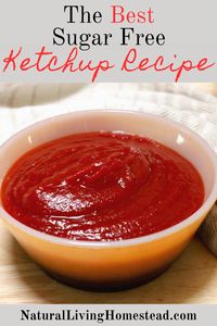 The best sugar free ketchup recipe is sweetened with honey. There's no high fructose corn syrup, artificial sweeteners or added sugar unlike many ketchup brands. Just a good sweet ketchup you can feel good about and everyone will love. #ketchup #sugarfree #honeysweetened #homemadeketchup