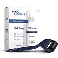 Man Matters Hair Tonic 60ml and Advance Derma Roller for Men | Made with 3% Redensyl, Saw Palmetto & Biotin | 0.5mm Titanium Alloy Microneedles | DHT Blocker, Reduces Hair Fall | SLS & Paraben Free | No Side Effects