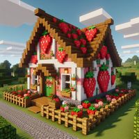 #strawberry #house #minecraft #minecraftsurvival #minecraftbuilding #videogames #aesthetic #tiktok #architecture #berry #design