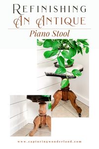 In this quick tutorial I am going to teach you exactly how you can refinish or restore an antique piano stool in a single afternoon. The nice thing about refinishing a smaller piece like an antique piano stool is it's a really quick win. The added bonus is antique piano stools add character, charm, and function to your home without much effort. They are versatile styling pieces and can be used in a various amount of ways. #antiquepianostool #refinishingantiques #antiquefurniture #thriftflip