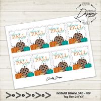 Pumpkin Gift Tags | Printable - Digtal File | Halloween Thanksgiving Party Favors | Happy Fall Yall | HT074- Instant Download