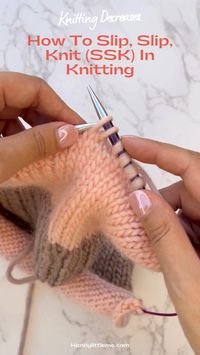 How To SSK In Knitting. In this tutorial you will learn how to make the SSK (slip,slip,knit) descrease in knitting.